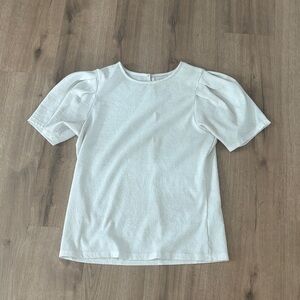 Elegant White Puff Sleeve Top